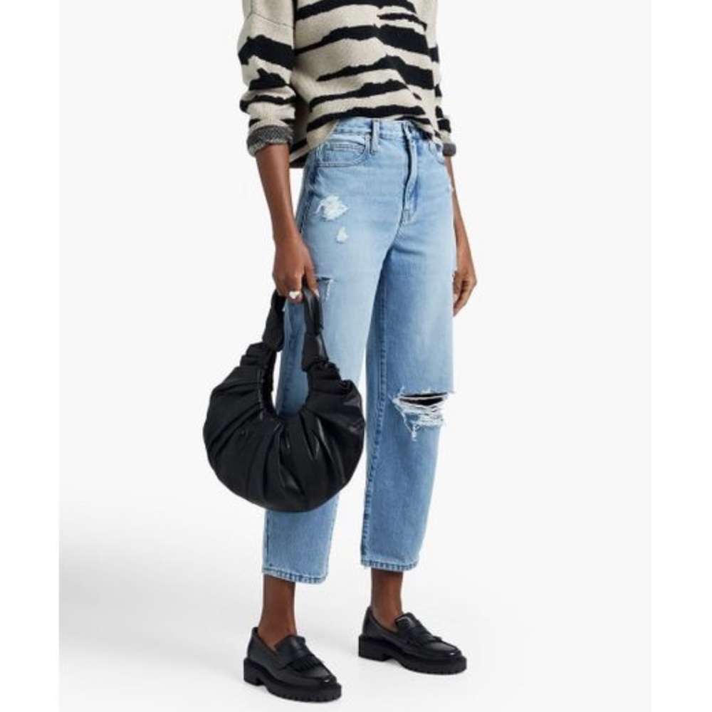 FRAME Le Ultra High Rise Barrel distressed denim jeans
